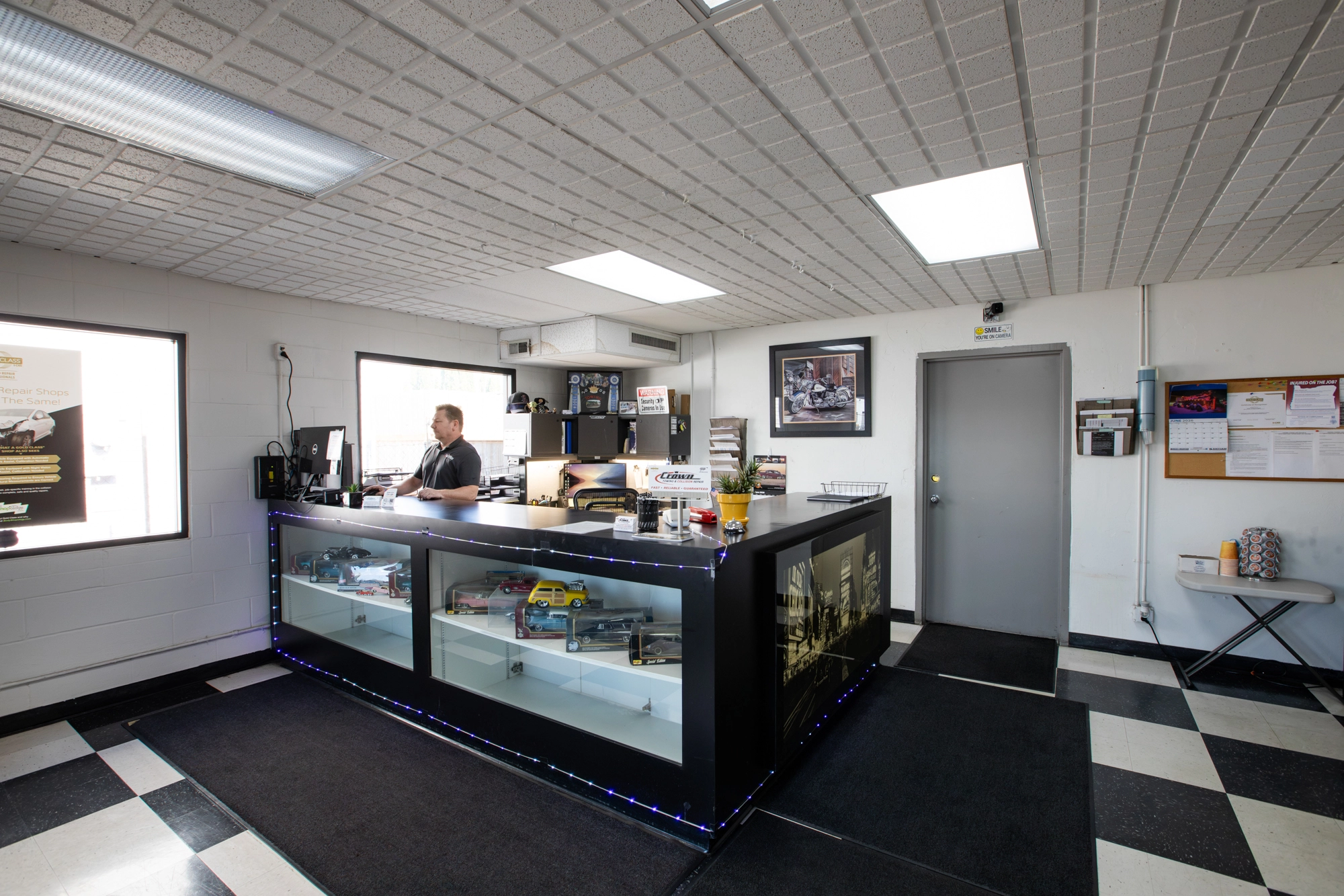 Crown Towing & Collision Repair front office in Portland