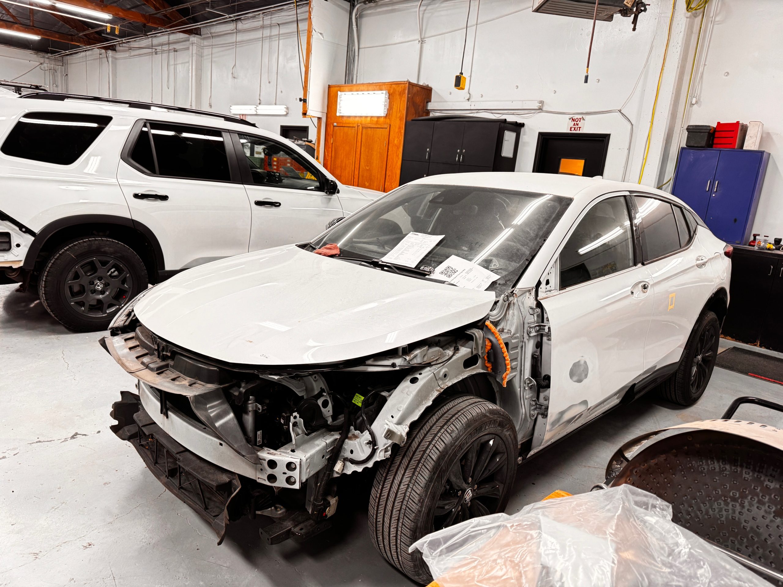Repaired body panel prepped and ready for paint at Crown Collision Repair